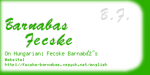 barnabas fecske business card